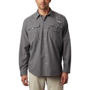 Columbia PFG Bahama II Long Sleeve Big, Camisa Grises Para Hombre | 427506-NFC